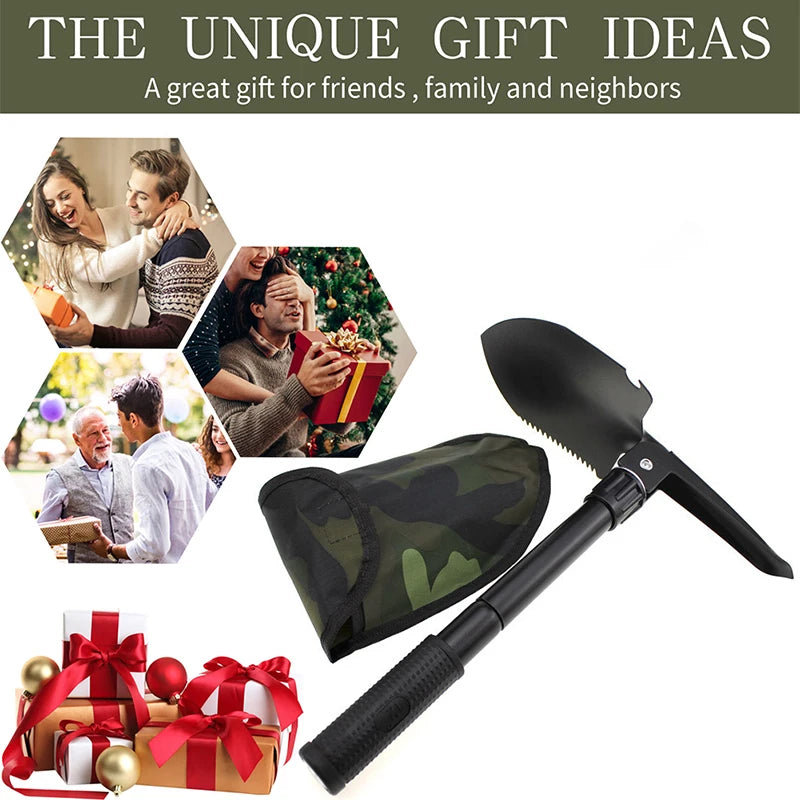 Foldable Portable Camping Shovel with Compass