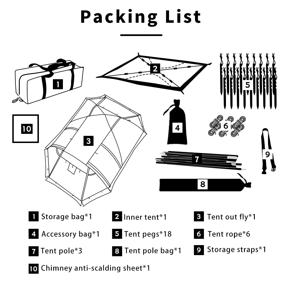 Fireproof Hot Tent Waterproof