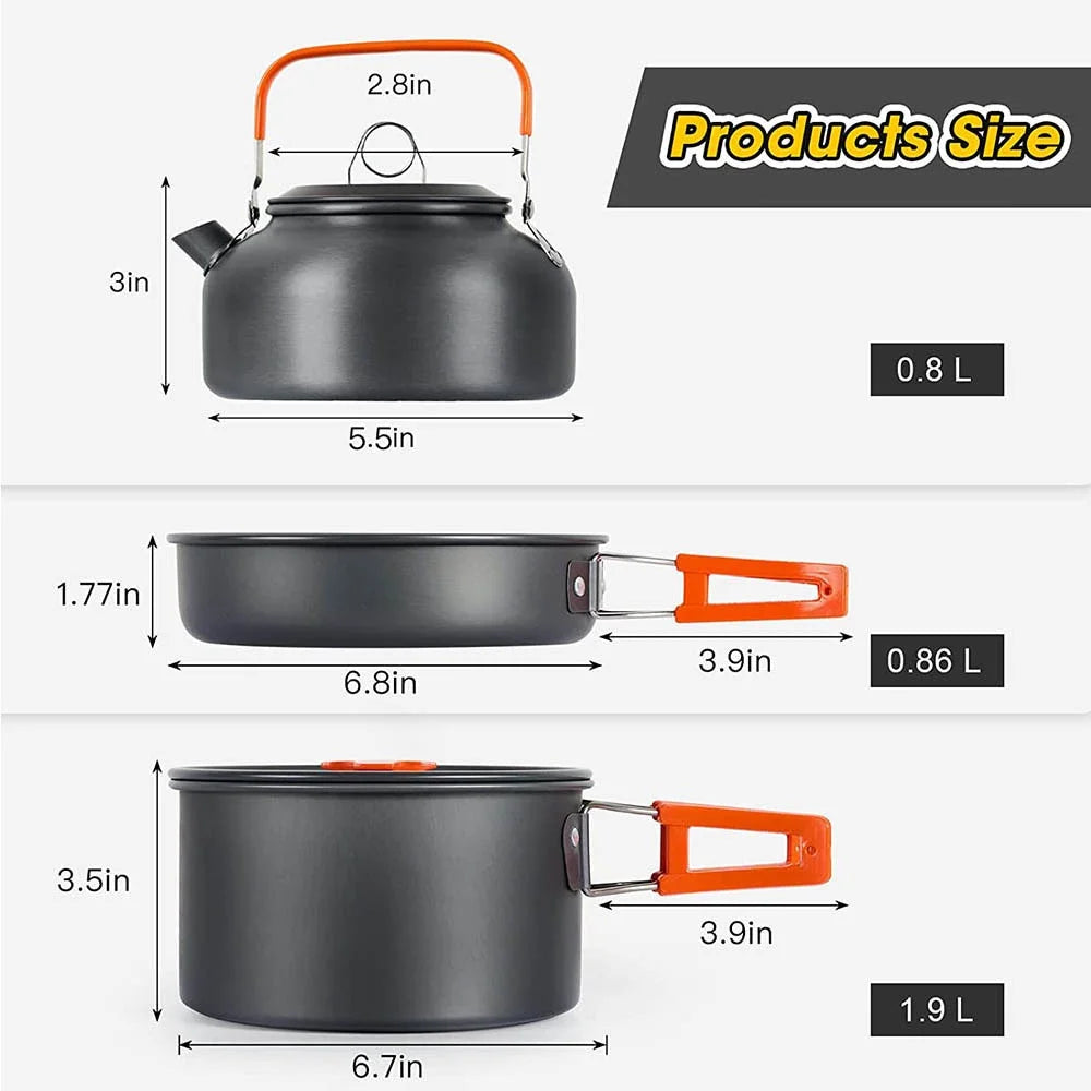 Camping Cookware Set for 2–3 People - Camper Glamping