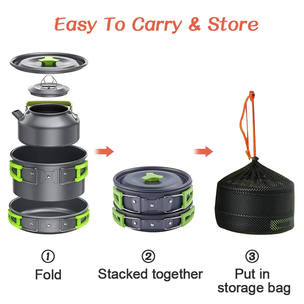 Camping Cookware Set for 2–3 People - Camper Glamping