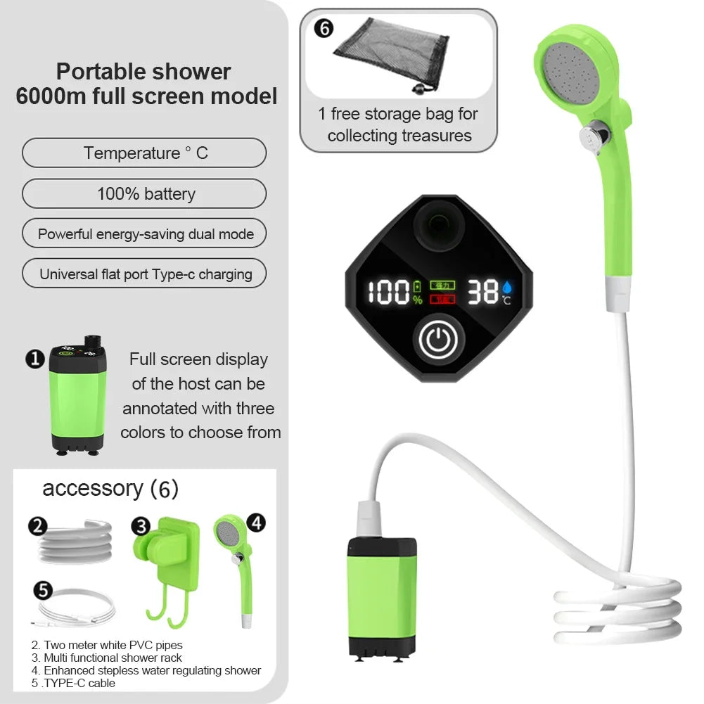 Portable Camping Shower - Rechargable - Camper Glamping
