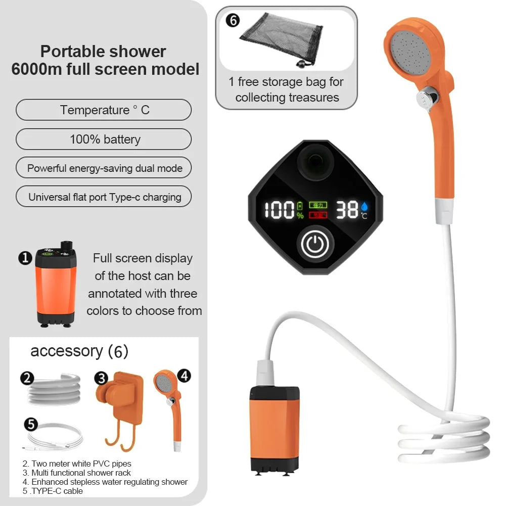 Portable Camping Shower - Rechargable - Camper Glamping