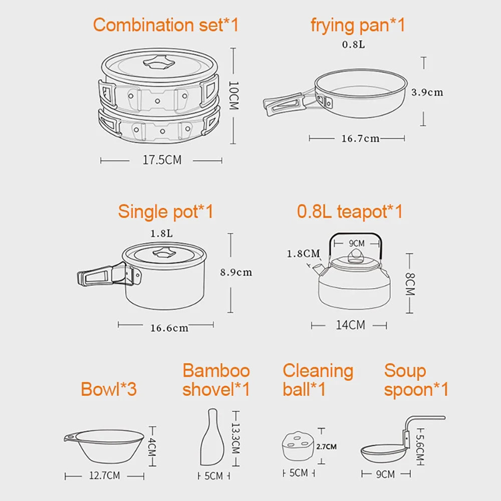 Camping Cookware Set for 2–3 People - Camper Glamping