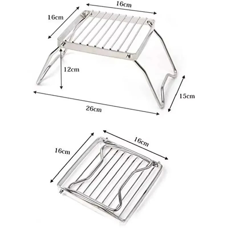 Portable Stainless Steel Camping Stove Rack - Camper Glamping