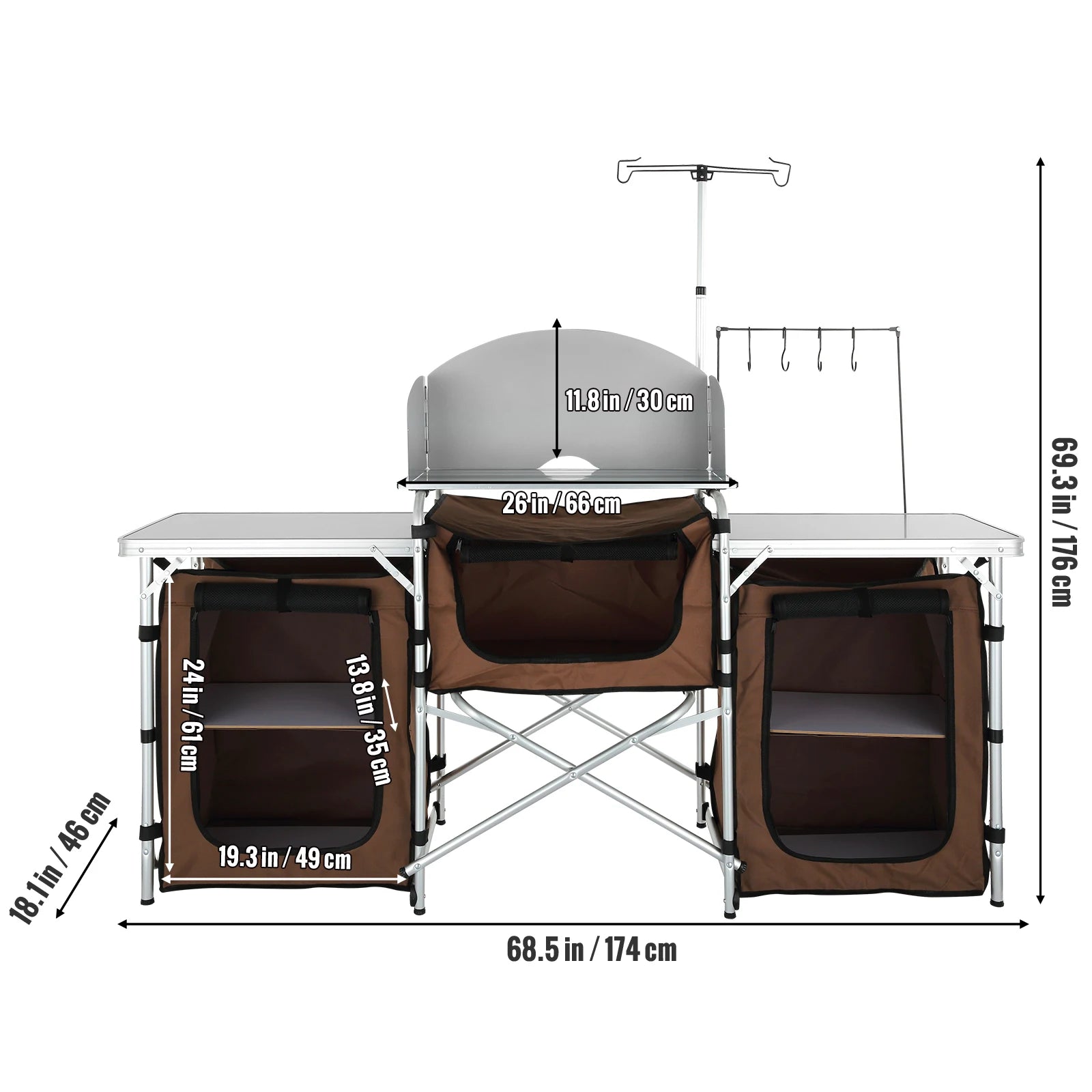 Camping Outdoor Kitchen Table Cabinet