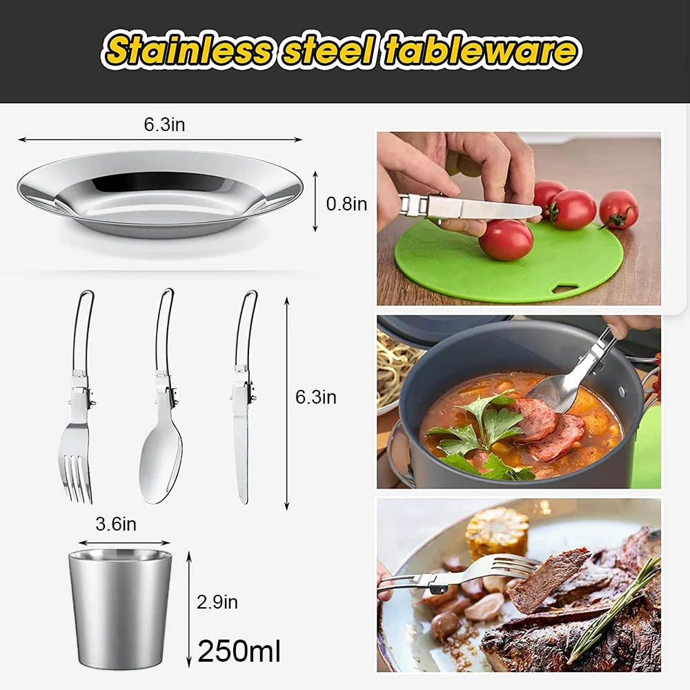 Camping Cookware Set for 2–3 People - Camper Glamping