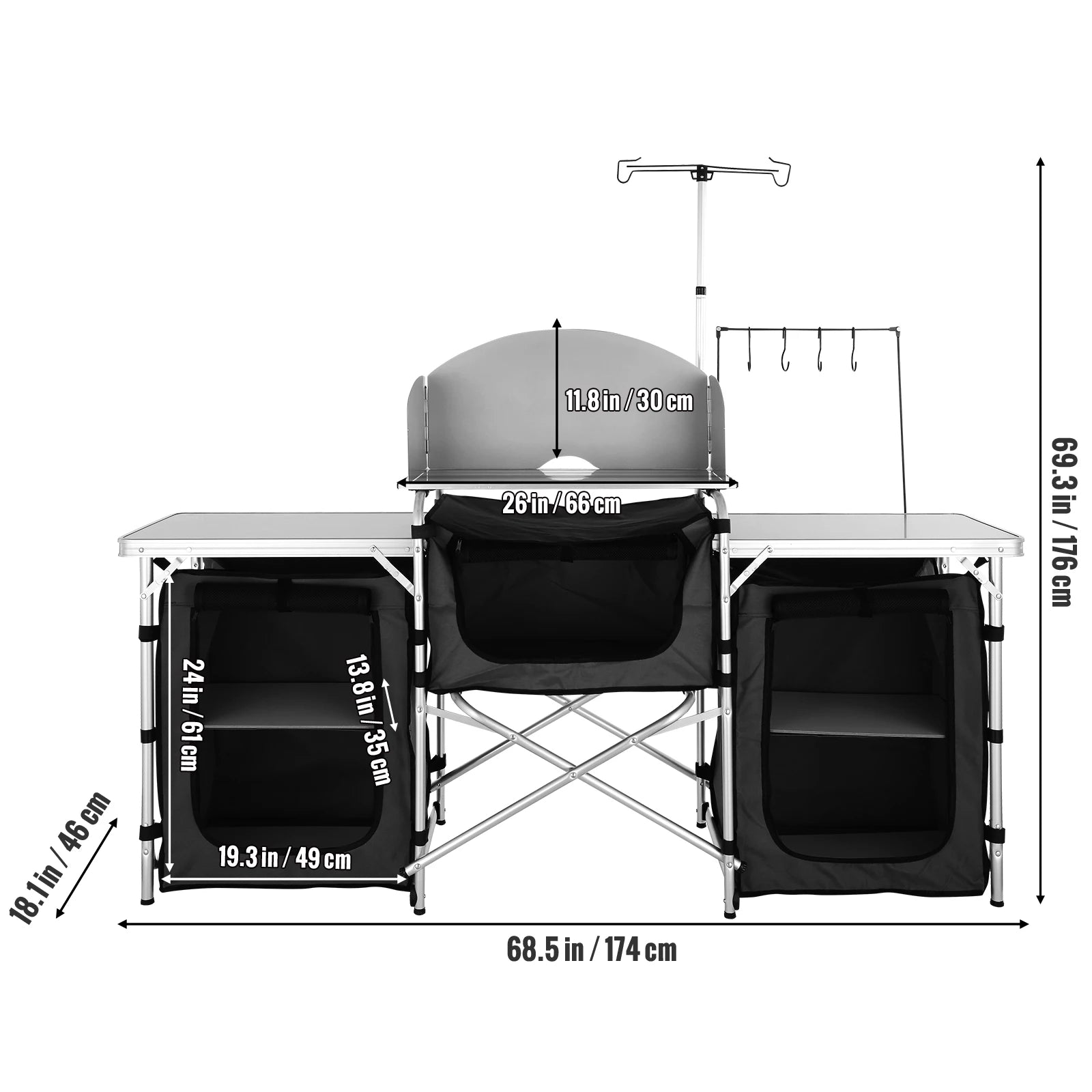 Camping Outdoor Kitchen Table Cabinet
