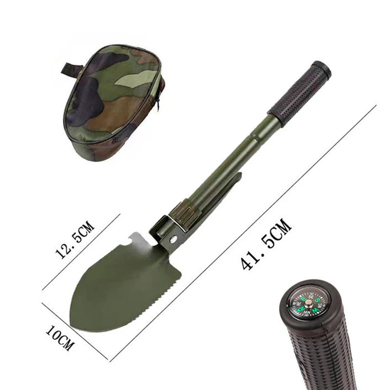 Foldable Portable Camping Shovel with Compass