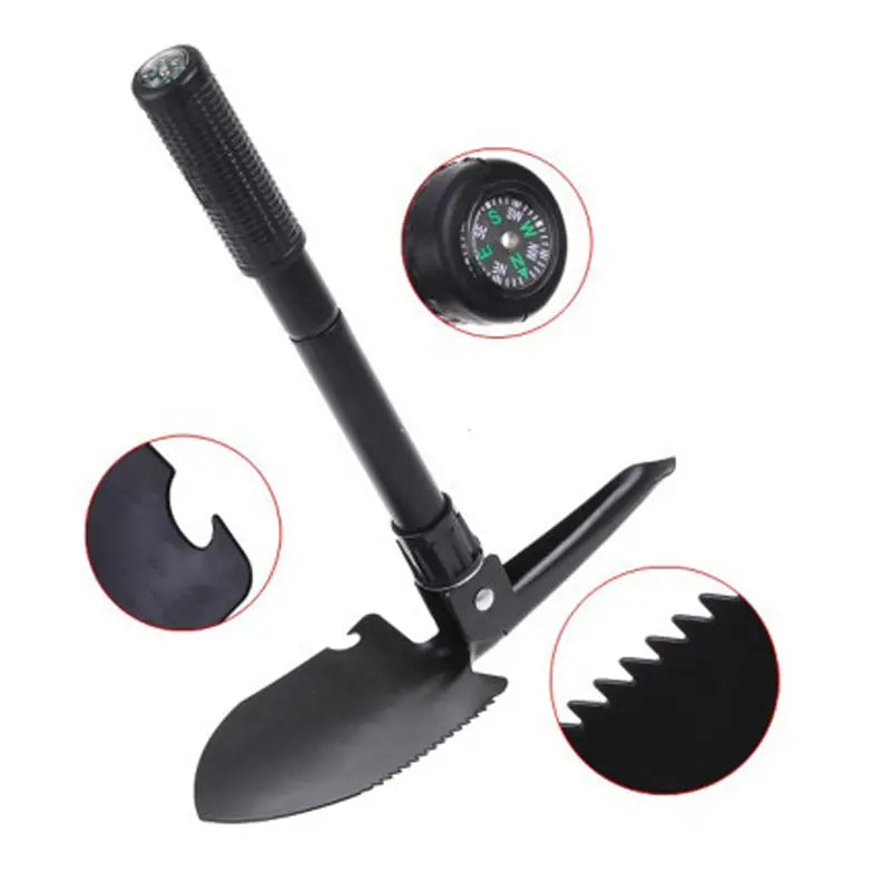 Foldable Portable Camping Shovel with Compass