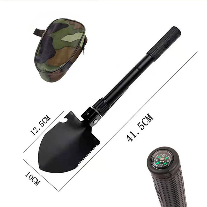 Foldable Portable Camping Shovel with Compass