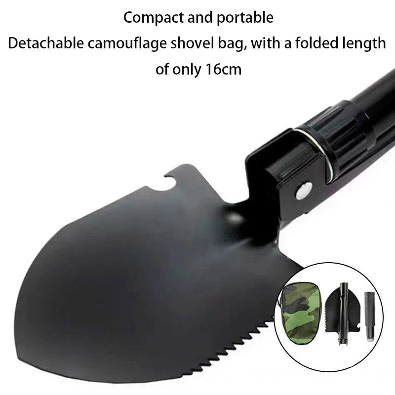 Foldable Portable Camping Shovel with Compass