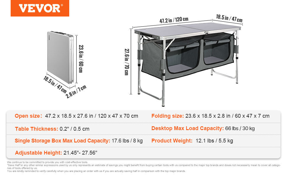 Camping Outdoor Kitchen Table Cabinet