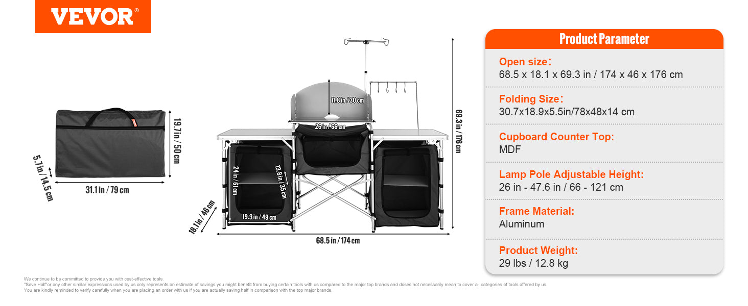 Camping Outdoor Kitchen Table Cabinet