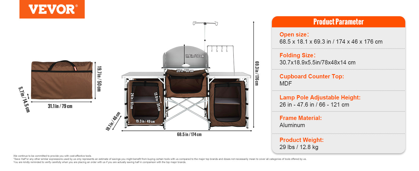 Camping Outdoor Kitchen Table Cabinet