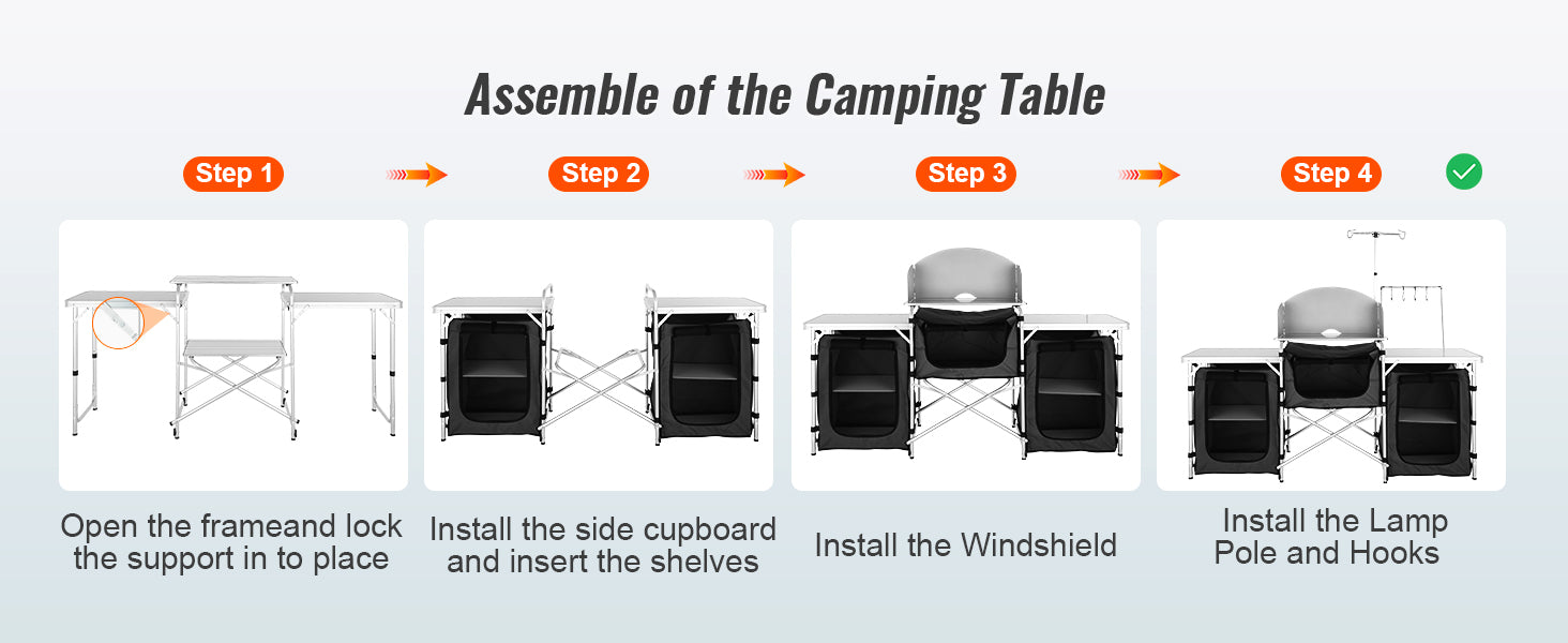 Camping Outdoor Kitchen Table Cabinet
