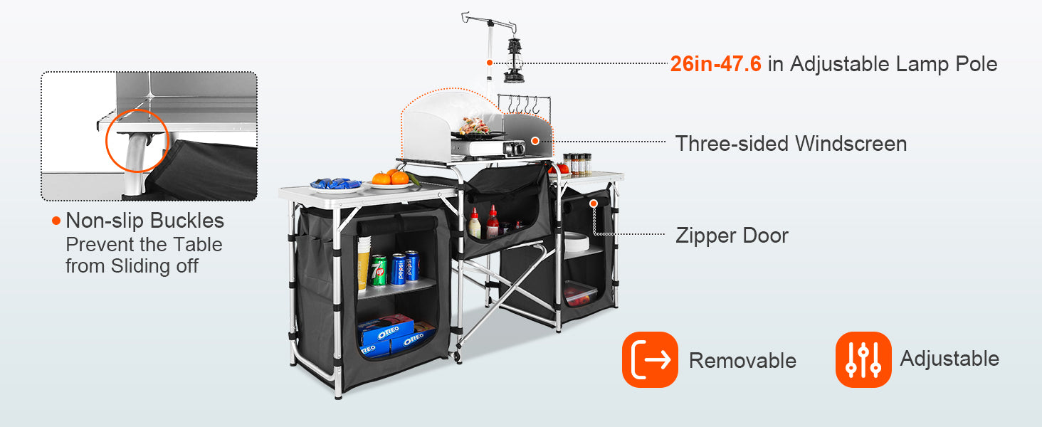 Camping Outdoor Kitchen Table Cabinet