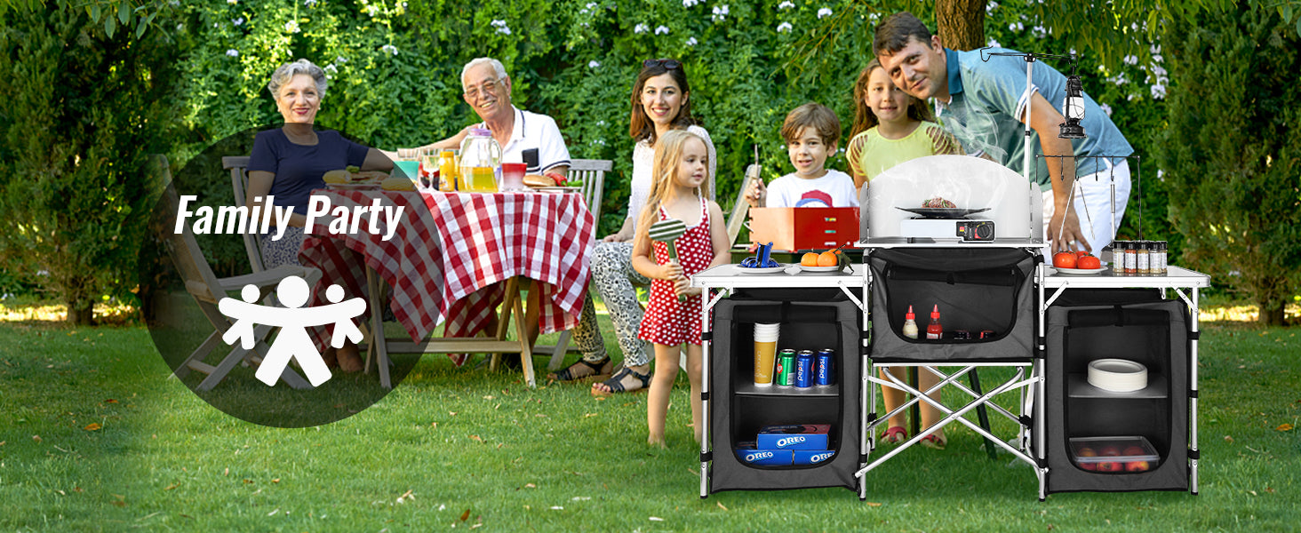 Camping Outdoor Kitchen Table Cabinet