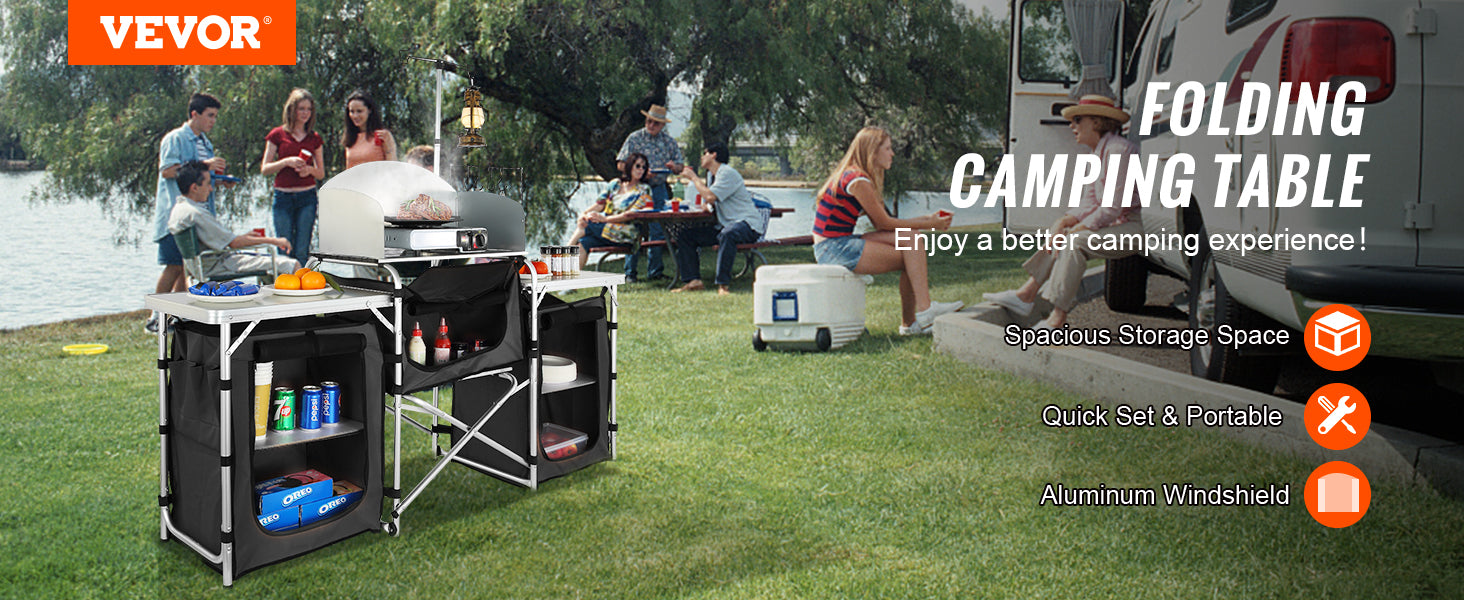 Camping Outdoor Kitchen Table Cabinet